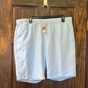 Light Blue Men’s Flat Front Shorts - Casual Drawstring
